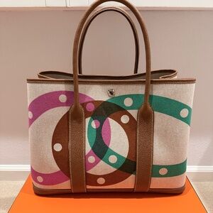 2025 New Garden Party 36 -  H canvas with "H au Pas" motif and Negonda calfskin